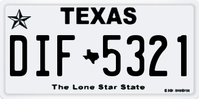 TX license plate DIF5321