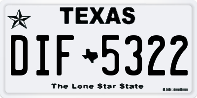 TX license plate DIF5322