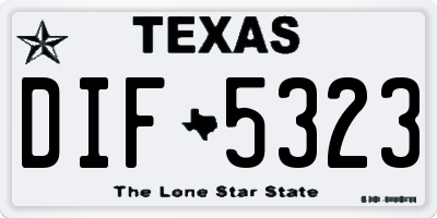 TX license plate DIF5323