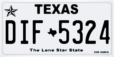 TX license plate DIF5324