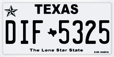 TX license plate DIF5325