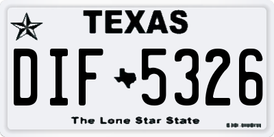 TX license plate DIF5326