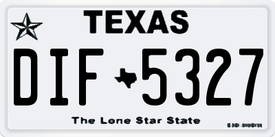 TX license plate DIF5327
