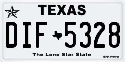 TX license plate DIF5328