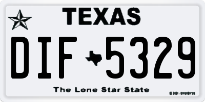 TX license plate DIF5329