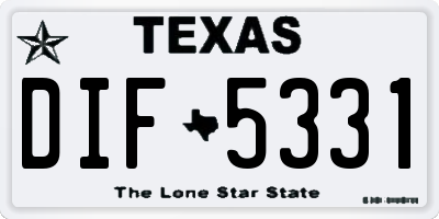 TX license plate DIF5331