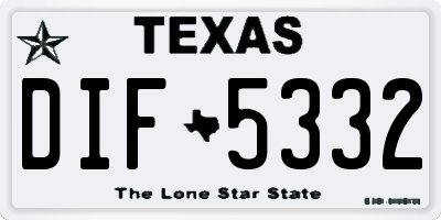TX license plate DIF5332