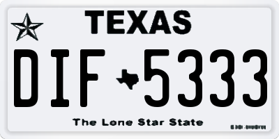 TX license plate DIF5333
