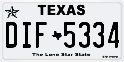 TX license plate DIF5334