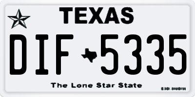 TX license plate DIF5335