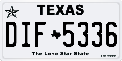 TX license plate DIF5336