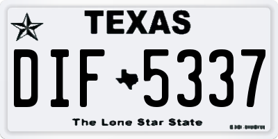 TX license plate DIF5337
