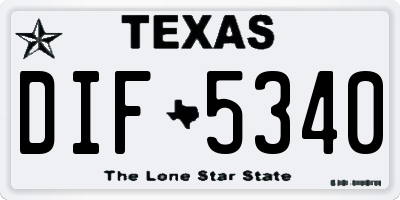 TX license plate DIF5340