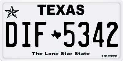 TX license plate DIF5342