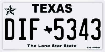 TX license plate DIF5343