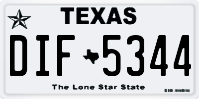 TX license plate DIF5344