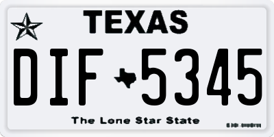 TX license plate DIF5345