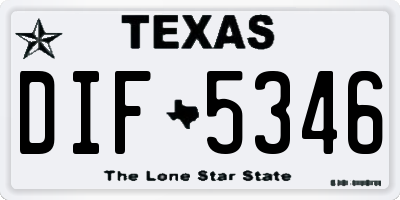 TX license plate DIF5346