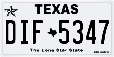 TX license plate DIF5347