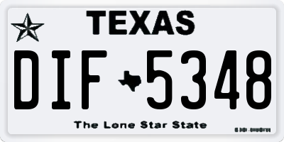 TX license plate DIF5348