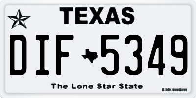 TX license plate DIF5349