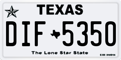 TX license plate DIF5350