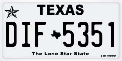 TX license plate DIF5351