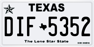 TX license plate DIF5352