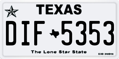 TX license plate DIF5353