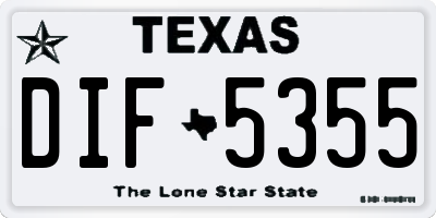 TX license plate DIF5355