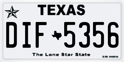 TX license plate DIF5356