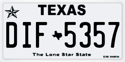 TX license plate DIF5357