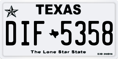 TX license plate DIF5358