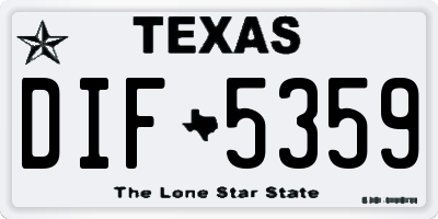 TX license plate DIF5359