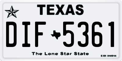 TX license plate DIF5361