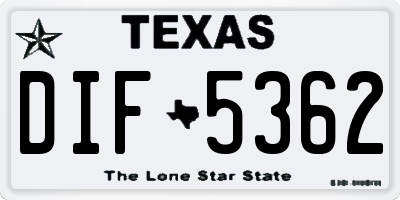 TX license plate DIF5362