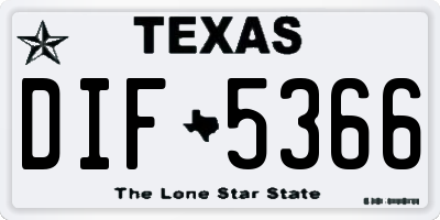 TX license plate DIF5366