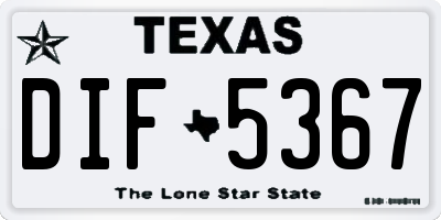TX license plate DIF5367