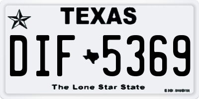 TX license plate DIF5369