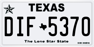 TX license plate DIF5370