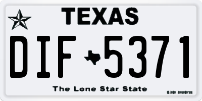 TX license plate DIF5371