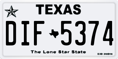TX license plate DIF5374