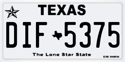 TX license plate DIF5375