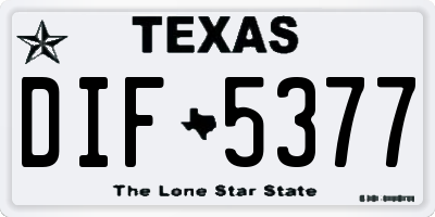 TX license plate DIF5377