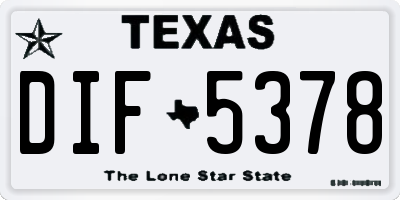 TX license plate DIF5378