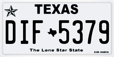 TX license plate DIF5379
