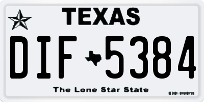 TX license plate DIF5384