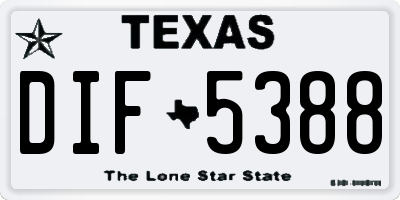TX license plate DIF5388
