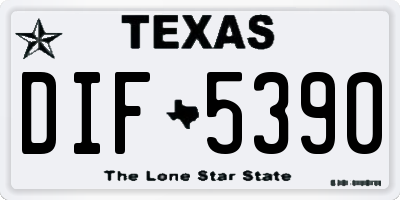 TX license plate DIF5390