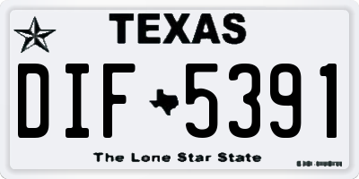 TX license plate DIF5391